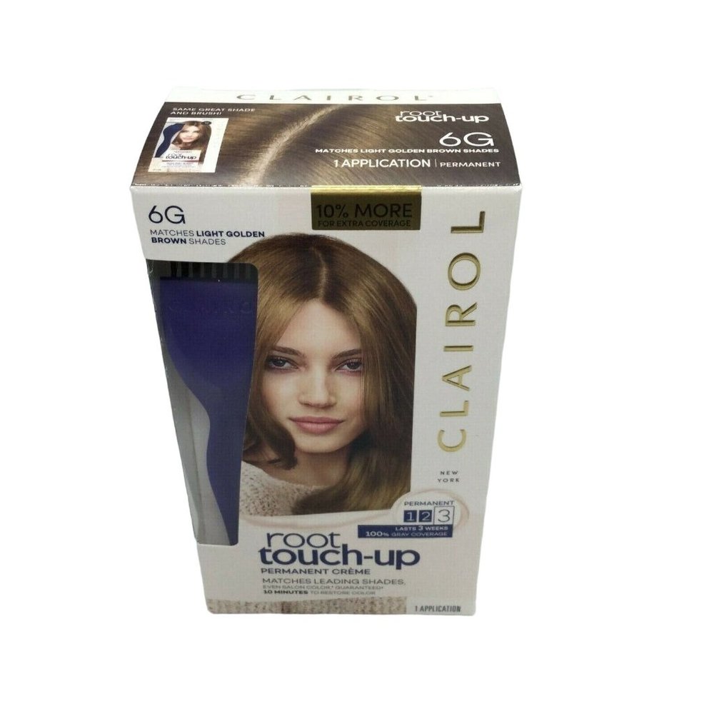 Lot 2 Clairol Nice 'n Easy Root Touch Up Hair Color Kit #6G LIGHT GOLDEN BROWN - Picture 3 of 7
